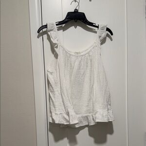 Joie Textured White Sleeveless Blouse